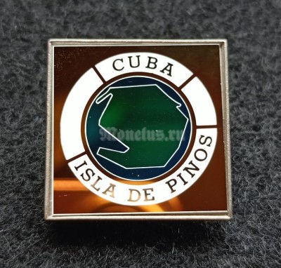 Значок Куба Cuba Isla de Pinos Остров Пинос, ситалл зеркальный стекло
