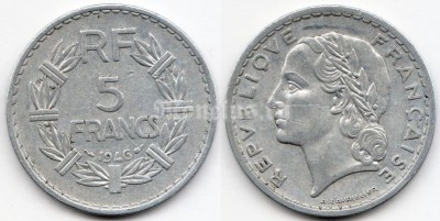 монета Франция 5 франков 1946 год