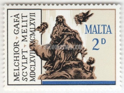 марка Мальта 2 пенни "St Catherine of Sienna" 1967 год