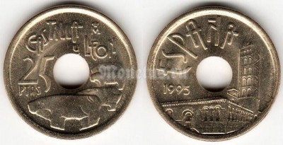 Монета Испания 25 песет 1995 год