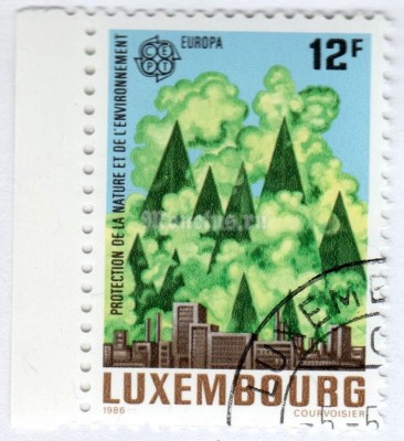 марка Люксембург 12 франков "EUROPA - Nature Conservation" 1986 год Гашение
