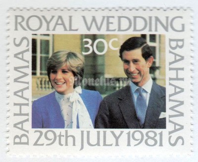 марка Багамские острова 30 центов "Royal Couple" 1981 год