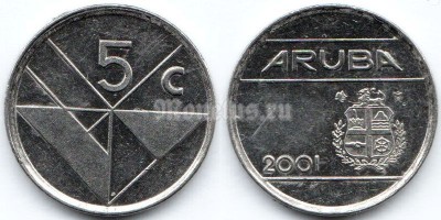 монета Аруба 5 центов 2001 год
