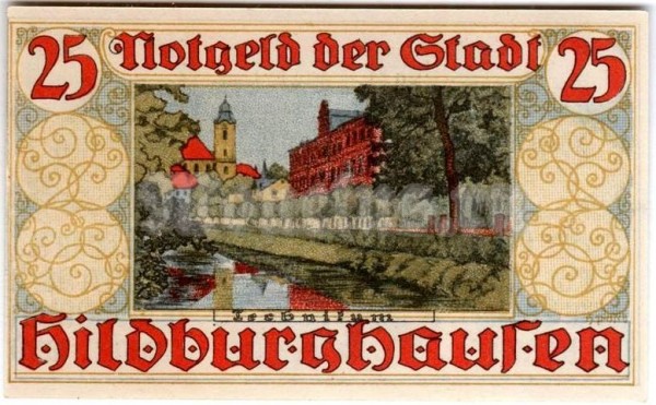 Нотгельд Германия 25 пфеннигов 1921 год Гильдбурггаузен Hildburghausen 