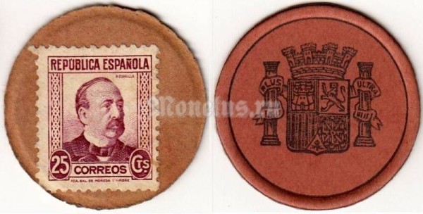 Испания 25 сантим 1938 год