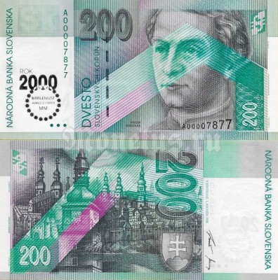 банкнота Словакия 200 крон 2000 год