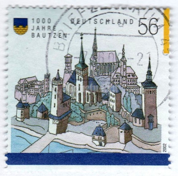 марка ФРГ 56 центов "Bautzen worth seeing objects" 2002 год Гашение