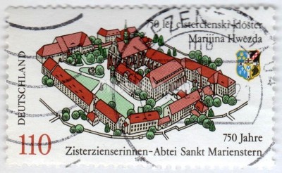 марка ФРГ 110 пфенниг "St. Marienstern Abbey" 1998 год Гашение