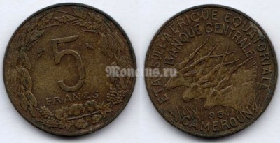 монета Экваториальная Африка Камерун 5 франков 1961 год