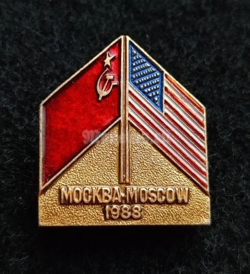 Значок Summit саммит СССР США 1988 год