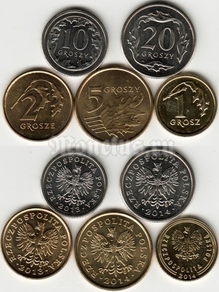 Польша набор из 5-ти монет