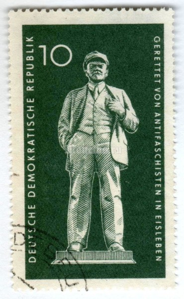 марка ГДР 10 пфенниг "Vladimir Lenin (1870-1924)" 1960 год Гашение