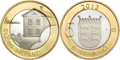 монета Финляндия 5 евро 2013 год Серия: Финские провинции в архитектуре. Остроботния