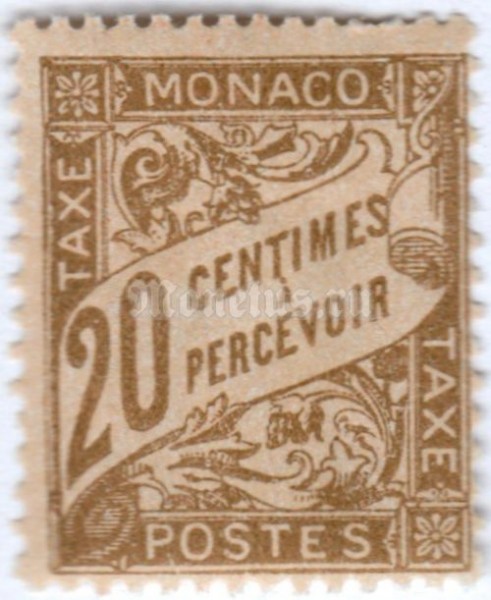 марка Монако 20 сентиме "Figure" 1926 год