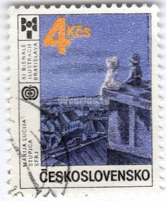 марка Чехословакия 4 кроны "Award-winning illustration: Marija Lucija Stupica (YU)" 1987 год Гашение