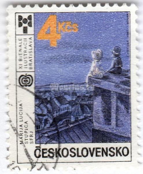 марка Чехословакия 4 кроны "Award-winning illustration: Marija Lucija Stupica (YU)" 1987 год Гашение