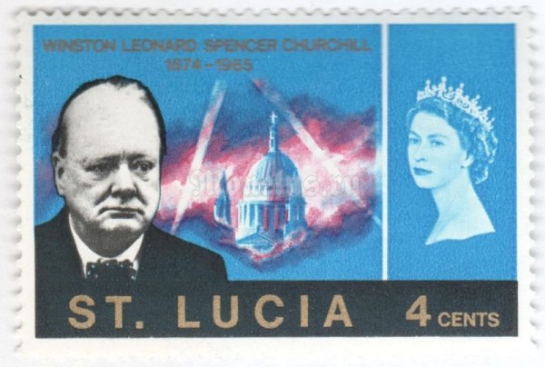марка Сент-Люсия 4 цента "Winston Churchill" 1965 год