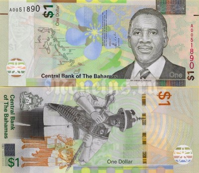 банкнота Багамы 1 доллар 2017 год
