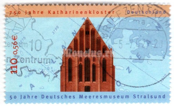 марка ФРГ 110 пфенниг "Katharinen Monestry" 2001 год Гашение