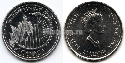 Монета Канада 25 центов 1999 год Серия Миллениум - Декабрь 1999, Это Канада