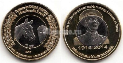 Монета Французский Судан 1 франк 2014 год