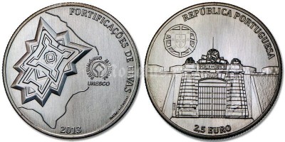 монета Португалия 2,5 евро 2013 год Серия «Всемирное наследие ЮНЕСКО» - Укрепления Элваша