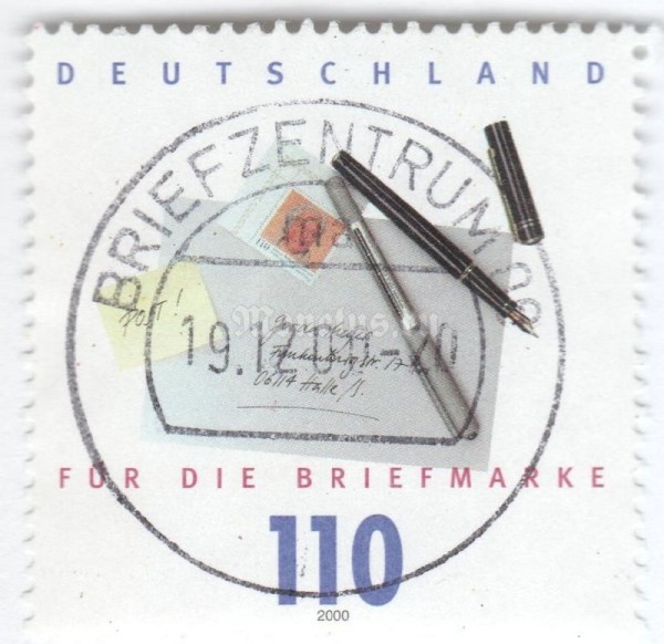 марка ФРГ 110 пфенниг "For the postage stamp" 2000 год Гашение