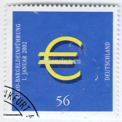 марка ФРГ 56 центов "Introduction of Euro Currency" 2002 год Гашение