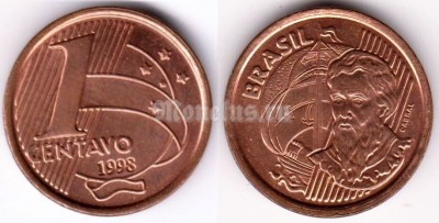 монета Бразилия 1 сентаво 1998 год