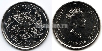 Монета Канада 25 центов 1999 год Серия Миллениум - Июль 1999, Нация людей