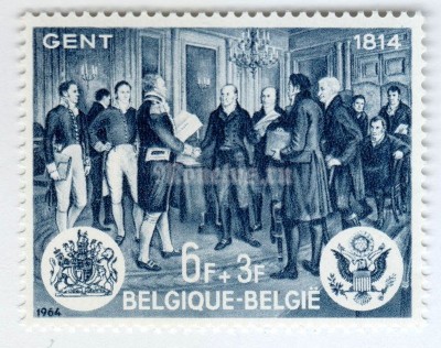 марка Бельгия 6+3 франка "Treaty of Gent" 1964 год