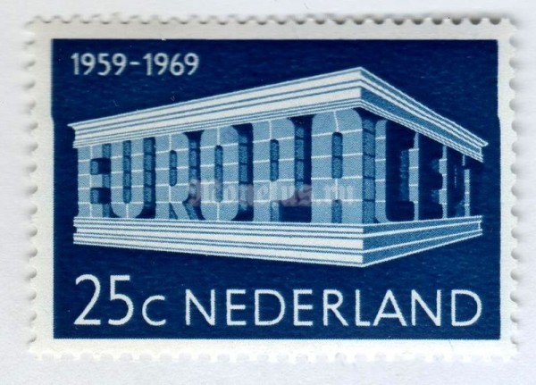 марка Нидерланды 25 центов "C.E.P.T.- Building" 1969 год