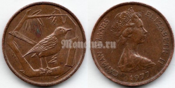 монета Каймановы острова 1 цент 1977 год