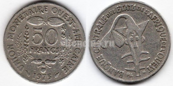 монета Западная Африка (BCEAO) 50 франков 1975 год