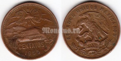 монета Мексика 20 сентаво 1955 год