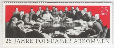 марка ГДР 25 пфенниг "Consultation of the Allied Delegations" 1970 год 