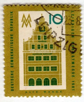 марка ГДР 10 пфенниг "Old Scales" 1961 год Гашение