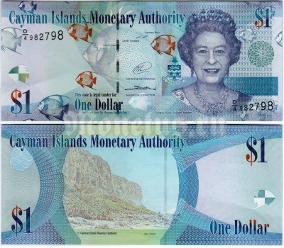 бона Каймановы острова 1 доллар 2014 год