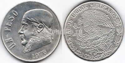 монета Мексика 1 песо 1976 года - Хосе Мария Морелос