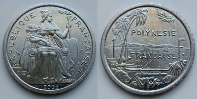монета Французская Полинезия 1 франк 2003 год