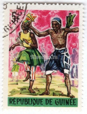 марка Гвинея 5 франков "Dounduba dance**" 1966 год Гашение