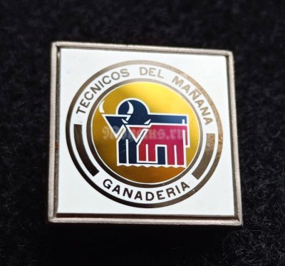 Значок Выставка Tecnicos Del Manana ganaderia животноводство, ситалл зеркальный стекло