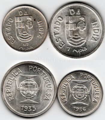 Португалия для Индии набор из 2-х монет