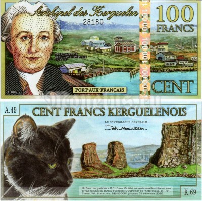 бона Архипелаг Кергелен 100 франков 2012 год