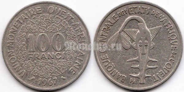 монета Западная Африка (BCEAO) 100 франков 1967 год