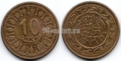монета Тунис 10 миллимов 2011 год