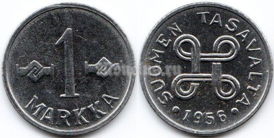 монета Финляндия 1 марка 1956 год