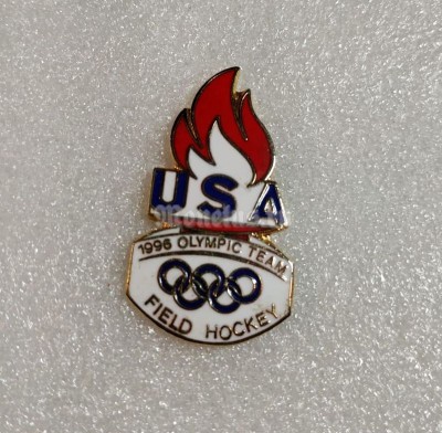 Значок ( Спорт ) Олимпиада. Атланта Atlanta 1996 Хоккей. Факел. США