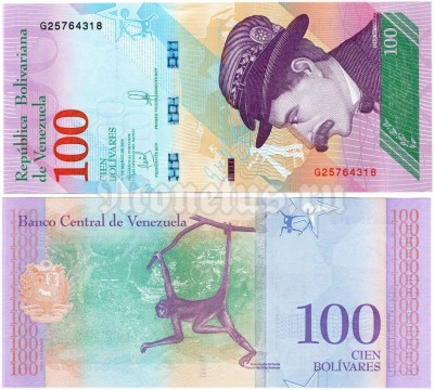 банкнота Венесуэла 100 боливар 2018 год