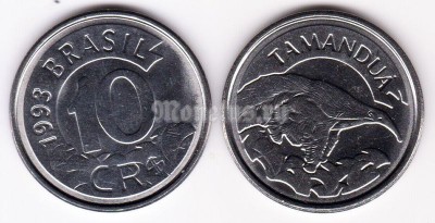 монета Бразилия 10 крузейро 1993 год